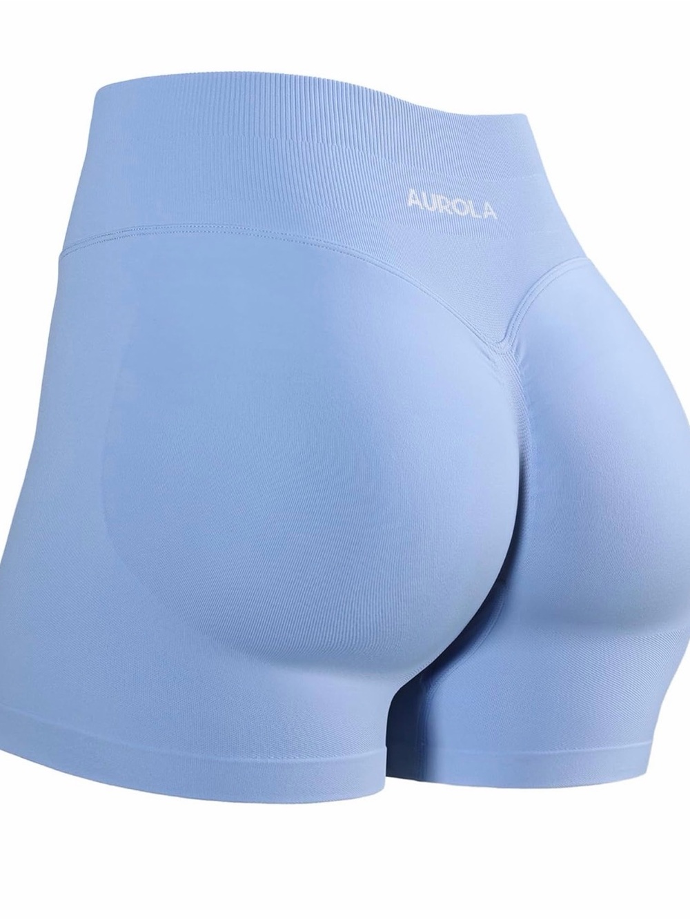 Aurola Light Blue High-Rise Seamless Bike Shorts